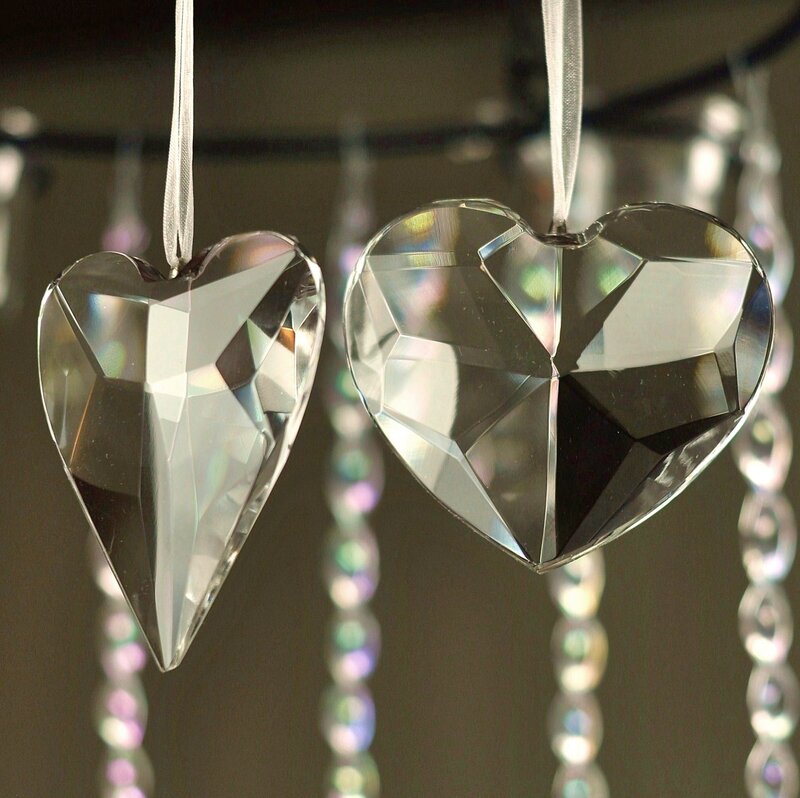 Crystal Heart Ornaments