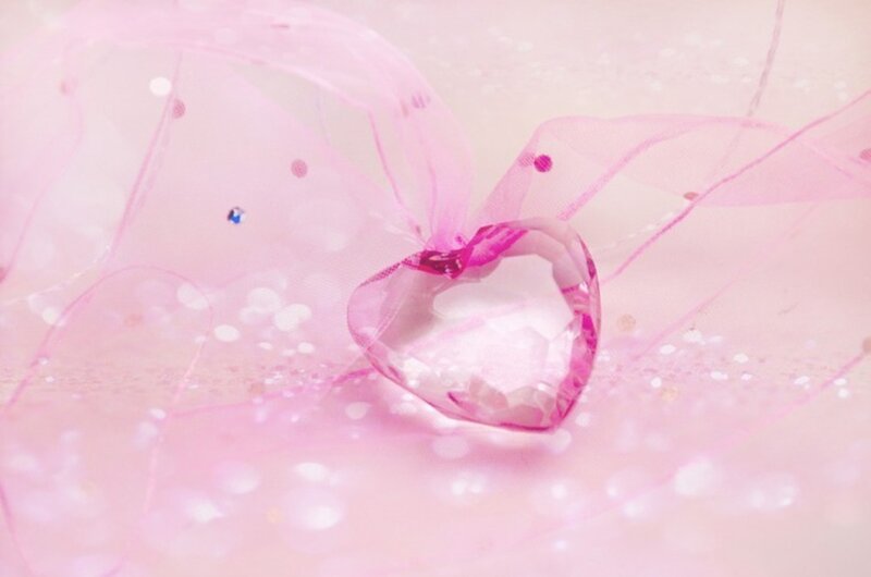 Crystal Heart with Ribbon