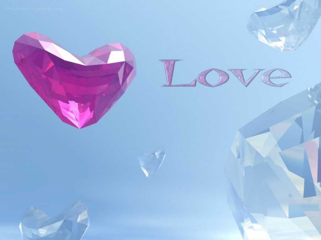 crystal hearts and love text