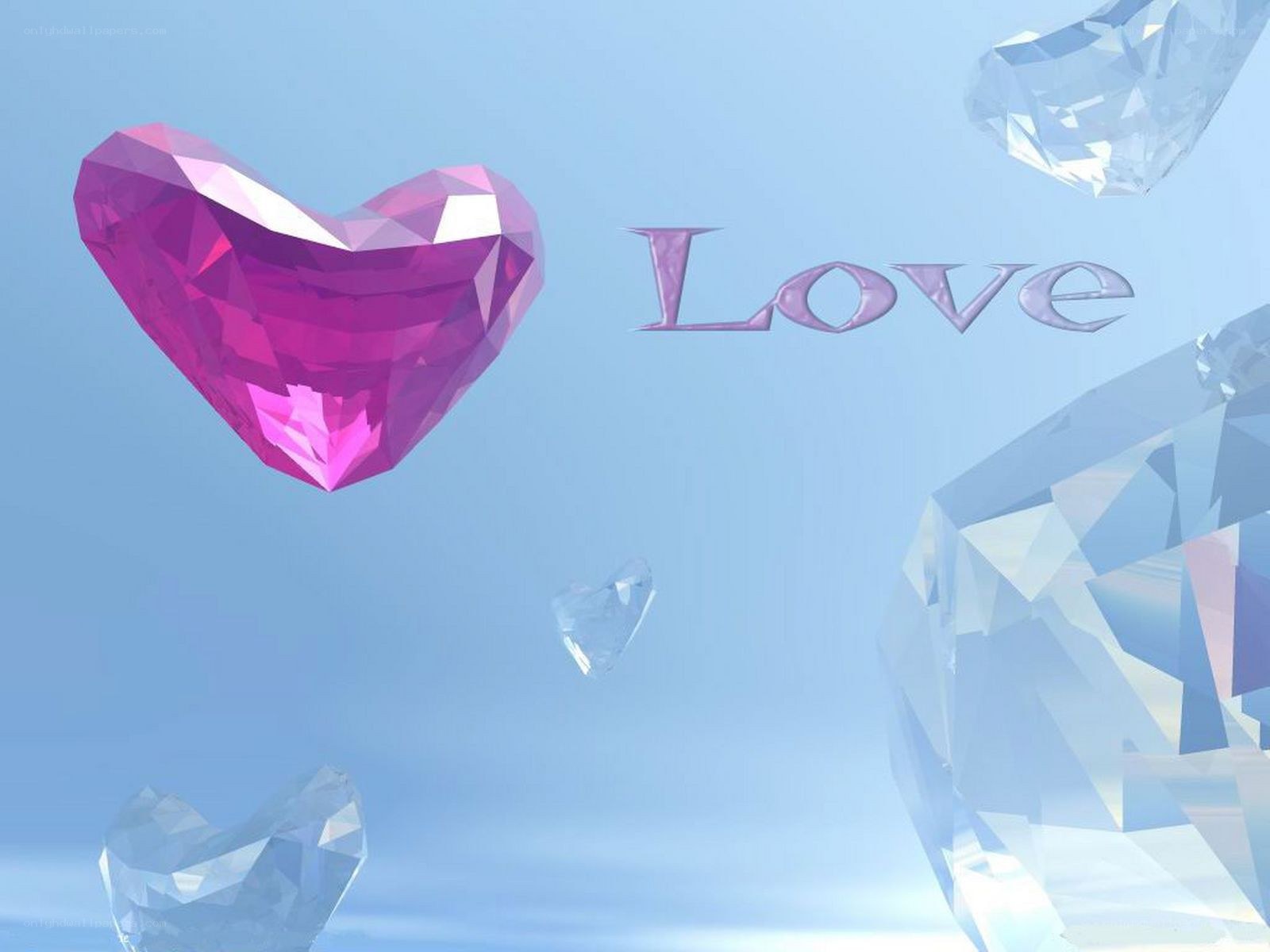 crystal hearts and love
