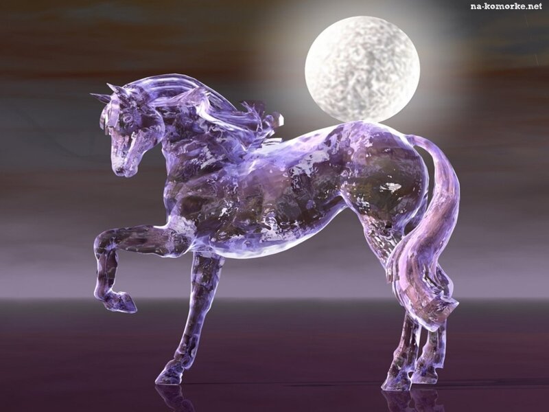Crystal Horse Sculpture — Purple