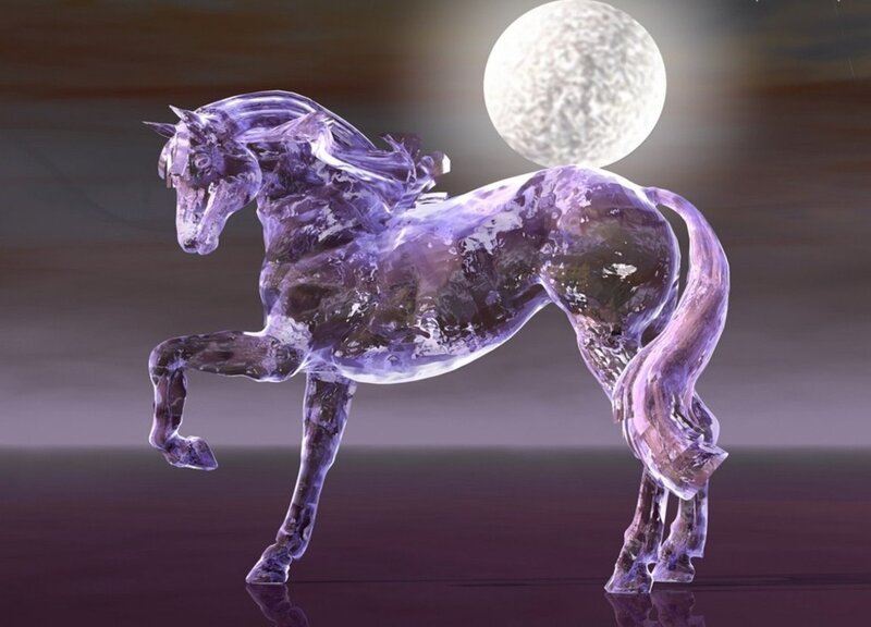 Crystal Horse Sculpture