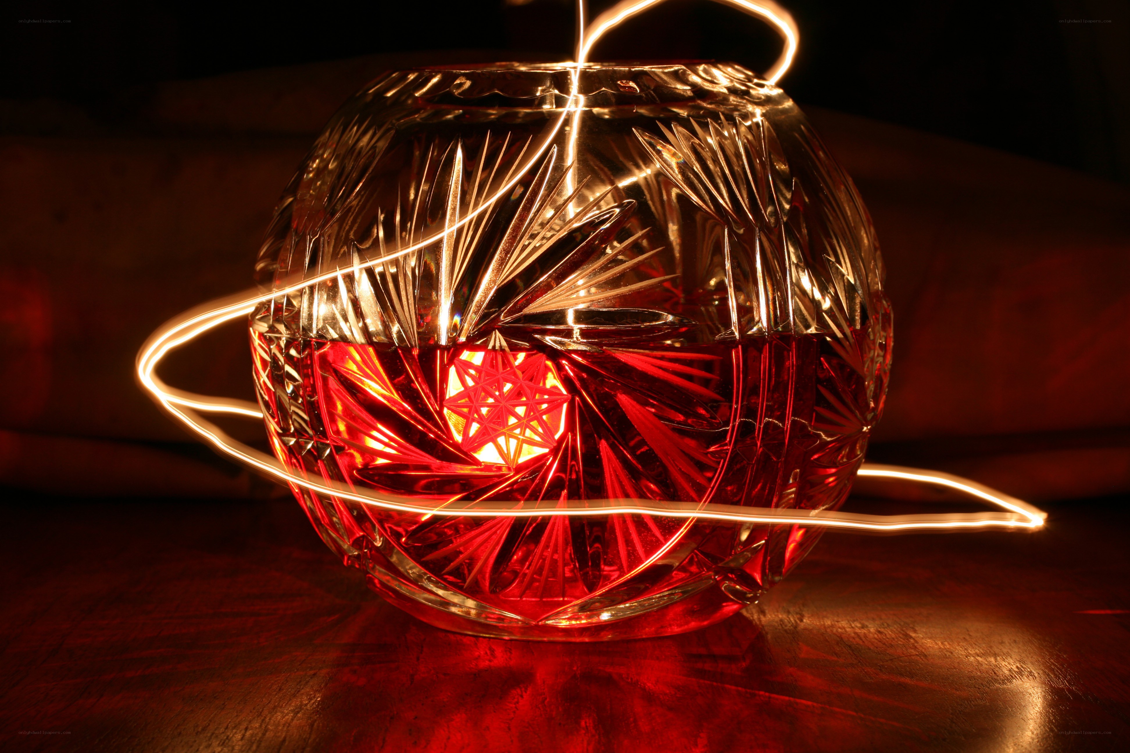crystal lantern with light trails