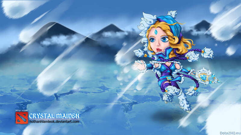 Crystal Maiden in a snowy landscape