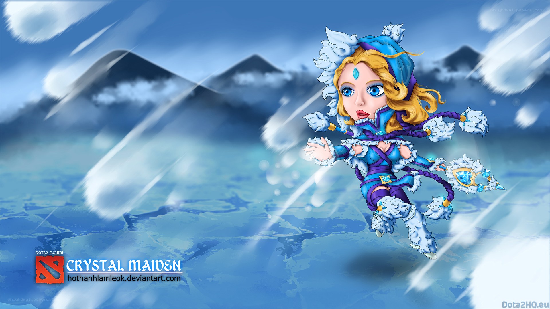 Crystal Maiden in a snowy landscape