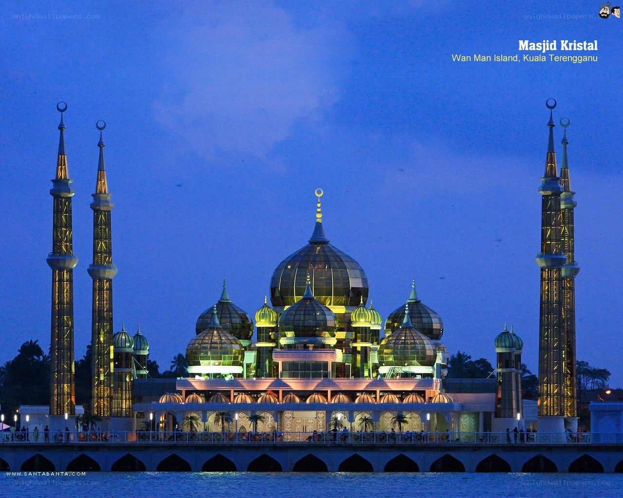 Crystal Mosque at dusk