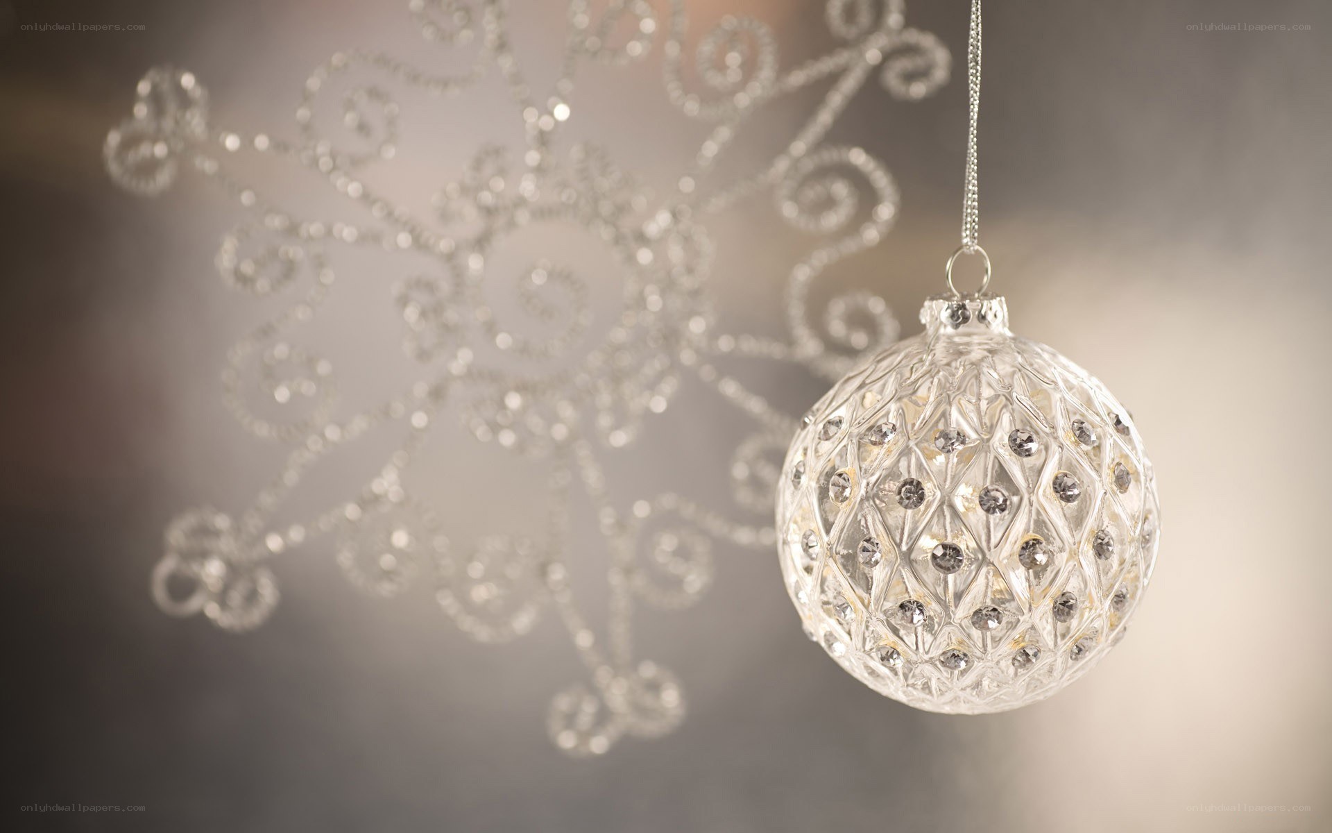 crystal ornament with snowflake