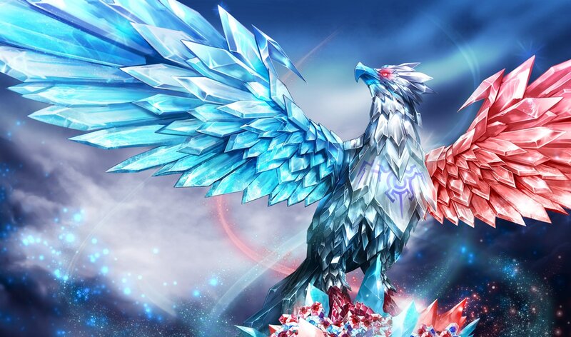 crystal phoenix with dual wings