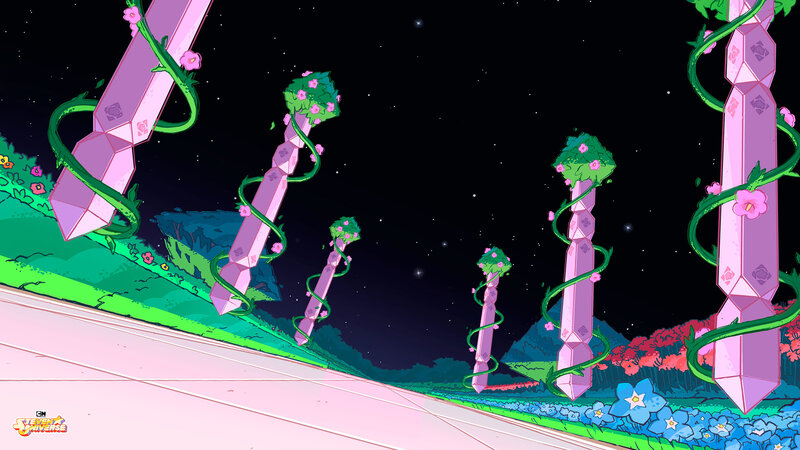 Crystal Pillars with Vines