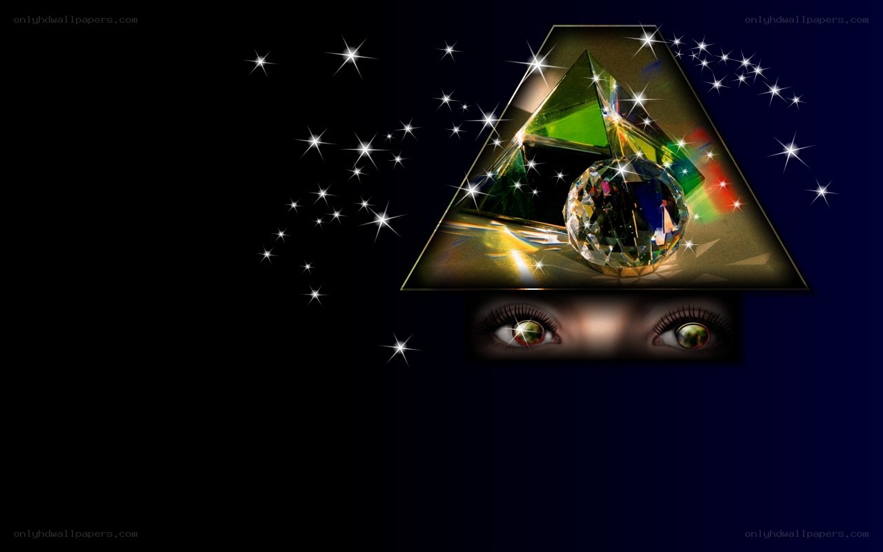 crystal pyramid and eyes