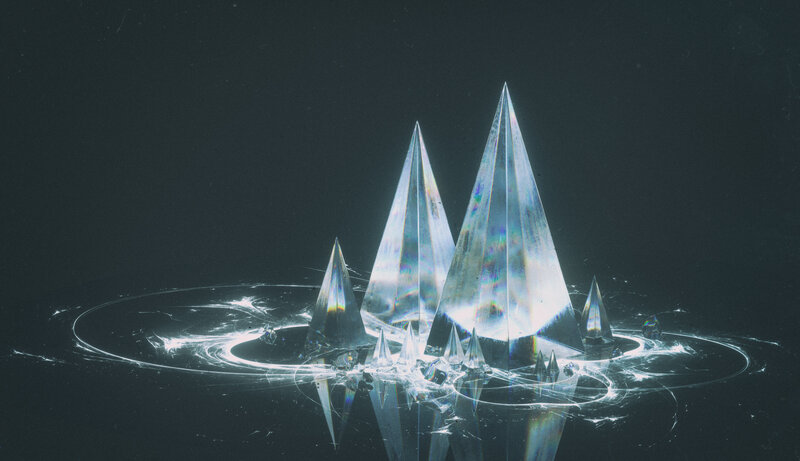 Crystal Pyramids in Water