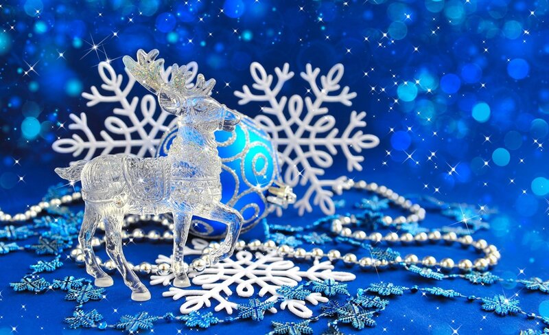 Crystal Reindeer Figurine — Blue