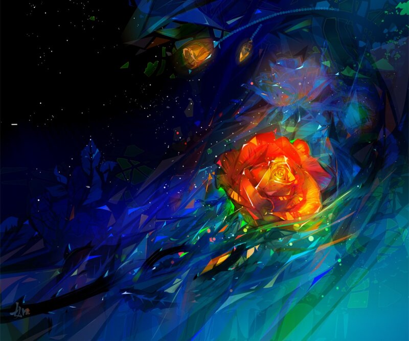 Crystal Rose in Space