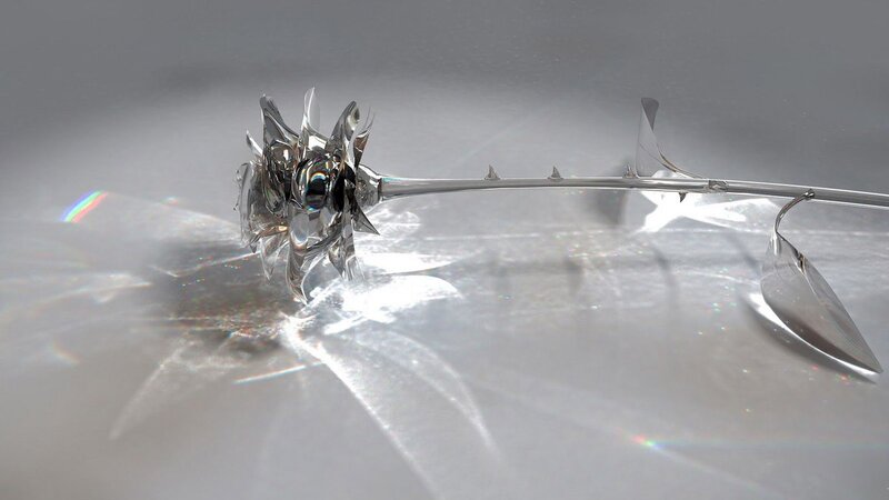 crystal rose sculpture