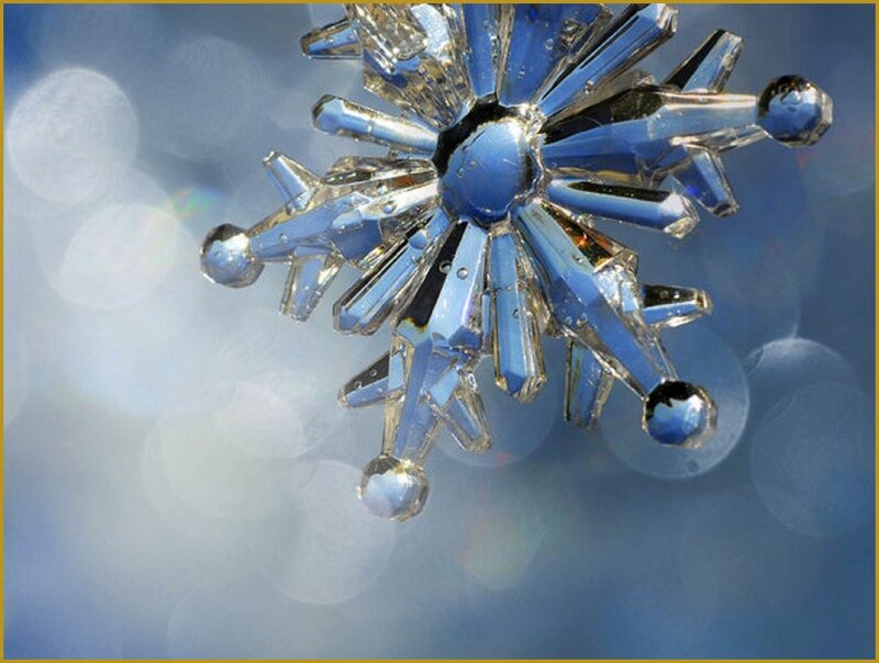 Crystal Snowflake Ornament — Blue, Calm