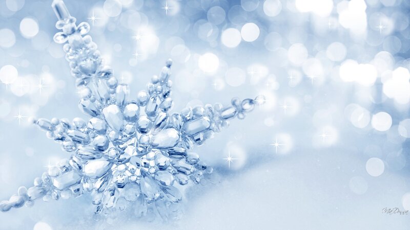 Crystal Snowflake Ornament — Blue, Festive