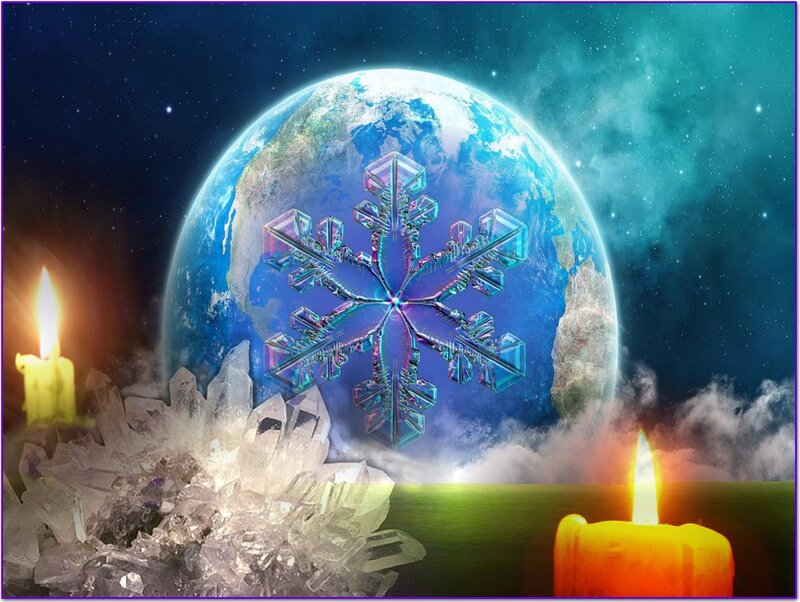 Crystal Snowflake over Earth