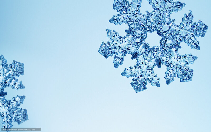 crystal snowflakes on blue