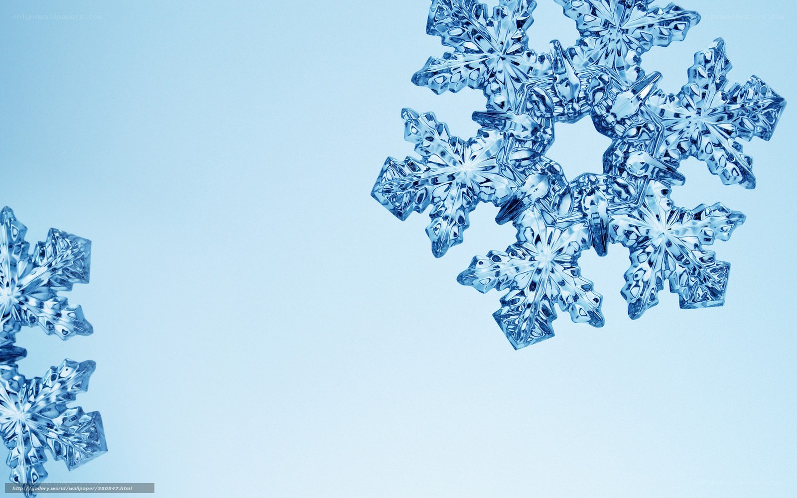 crystal snowflakes on blue
