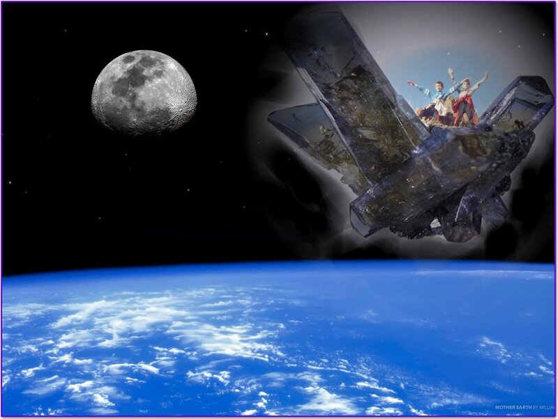 Crystal Spacecraft with People