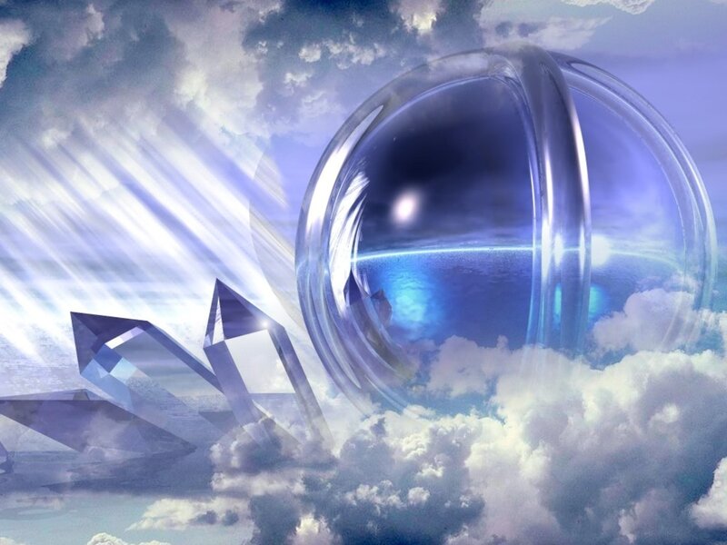 crystal sphere in the clouds