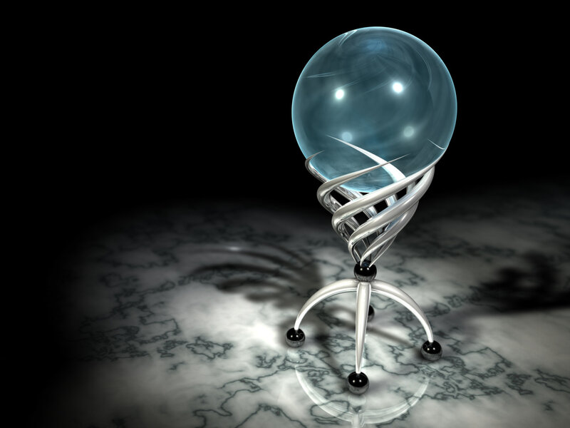 Crystal sphere on a stand