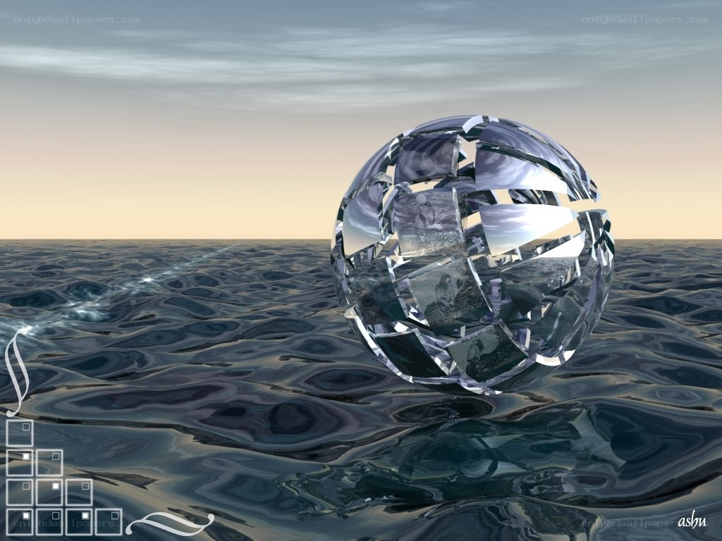 Crystal sphere on ocean surface