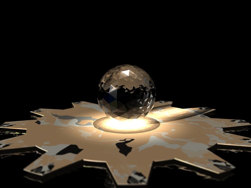 crystal sphere on star platform