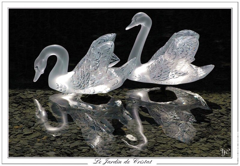 Crystal swan sculptures