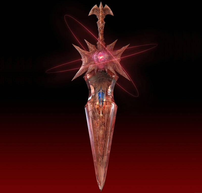 Crystal Sword with Glowing Core