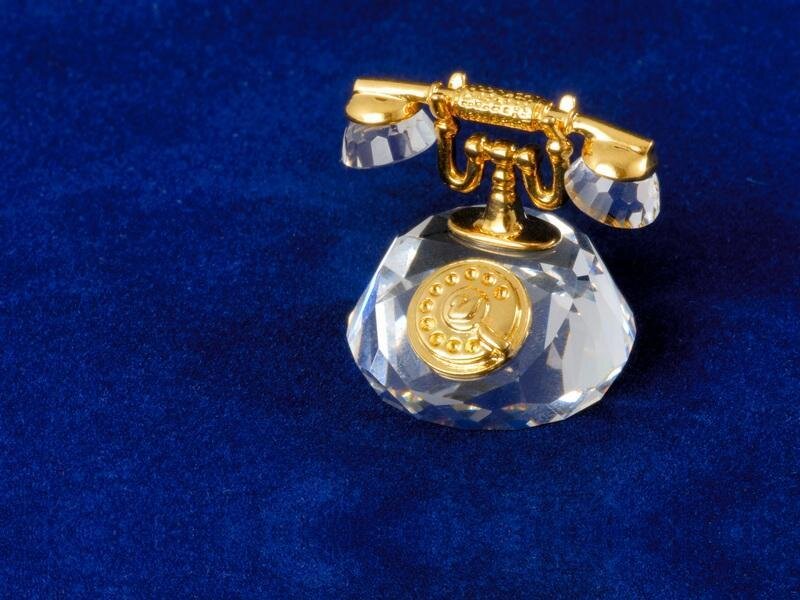 Crystal Telephone Figurine