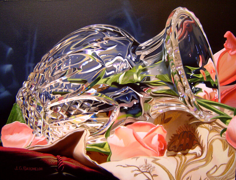 Crystal Vase with Roses
