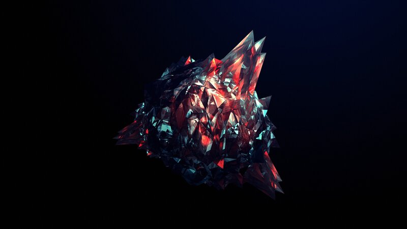 Crystalline Geometric Shape — Black