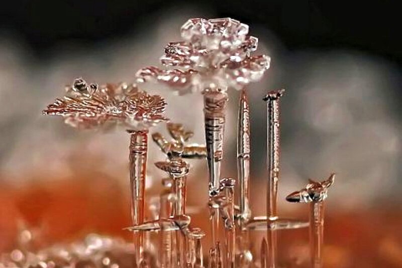 crystalline structures under microscope