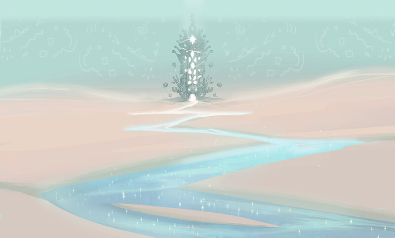 Crystalline Tower in Desert