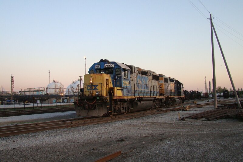 CSX locomotive at industrial yard