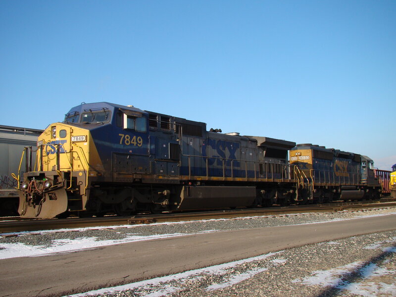 CSX locomotives on tracks