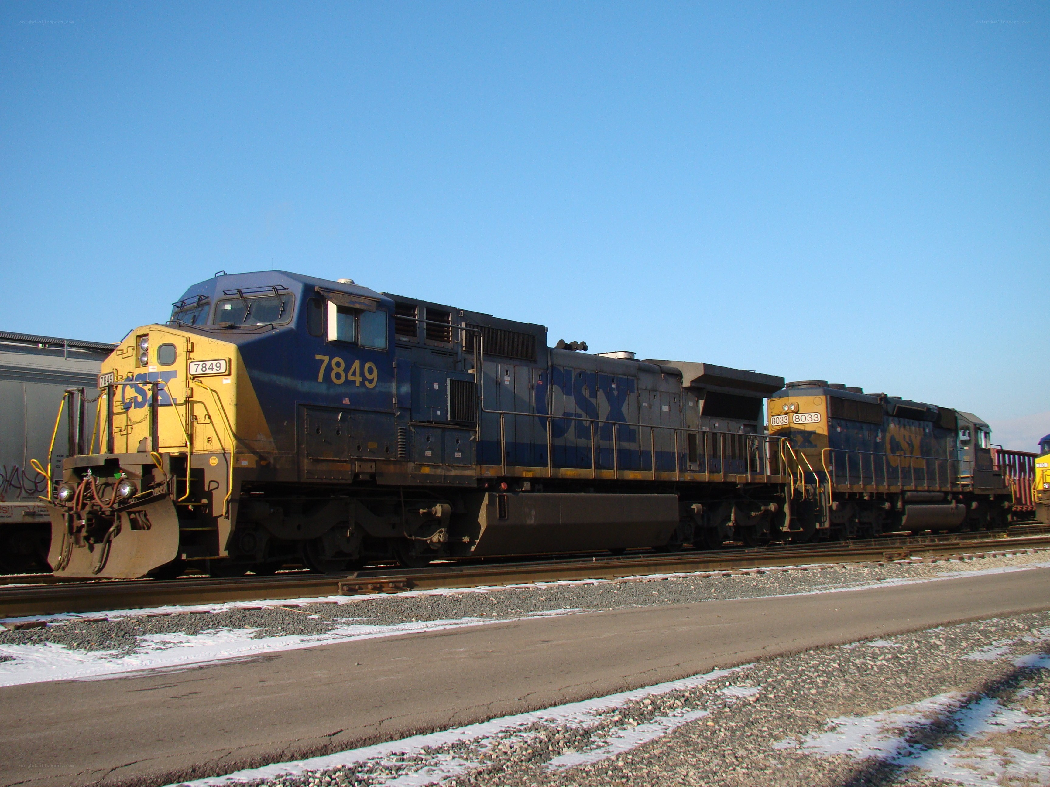 CSX locomotives on tracks