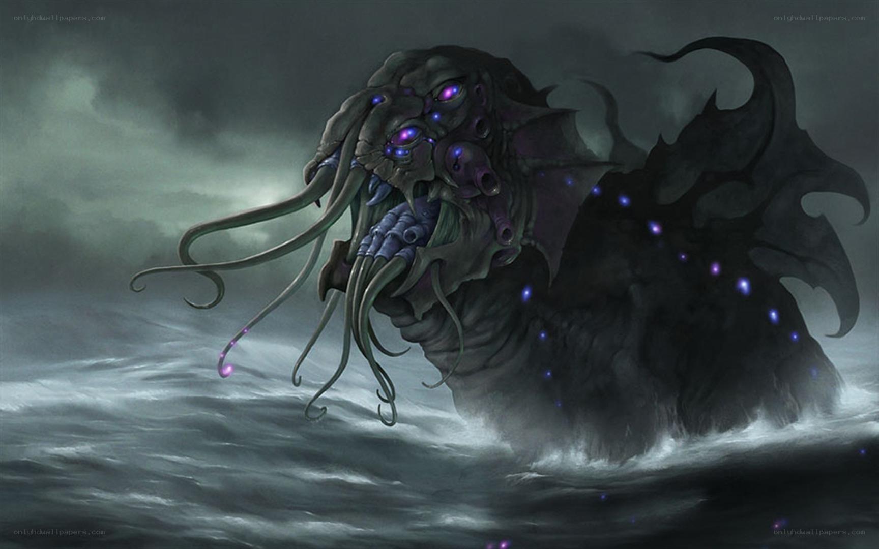 Cthulhu emerging from the sea