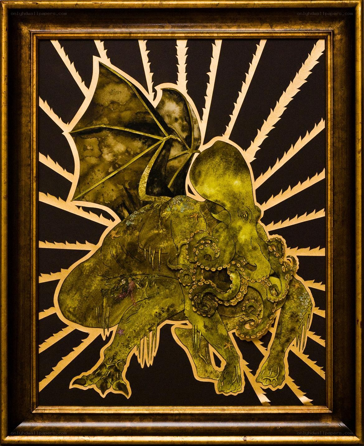 Cthulhu-inspired creature artwork