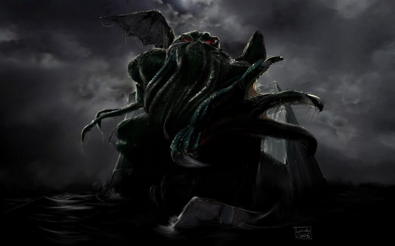 Cthulhu-like Creature — Black, Dramatic, Ominous