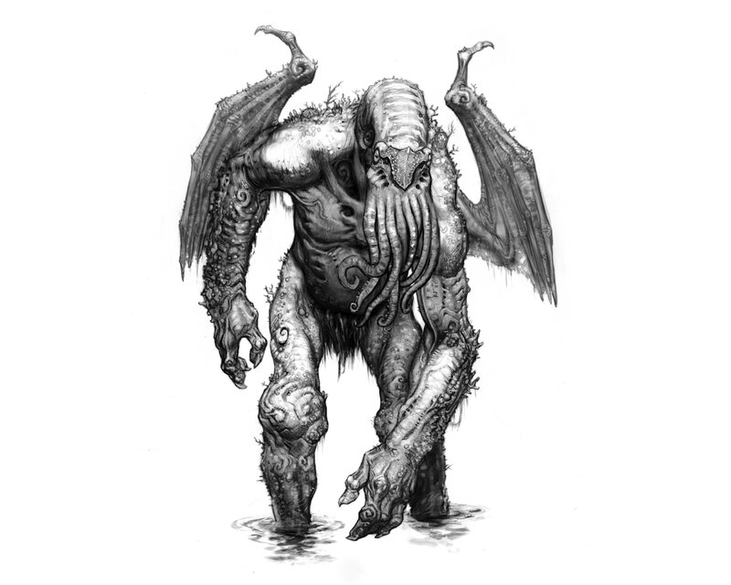 Cthulhu-like creature drawing