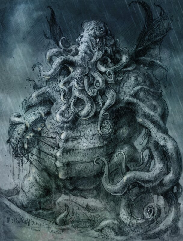 Cthulhu-like Creature — Gray, Dramatic