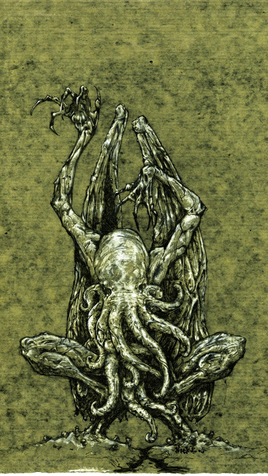 Cthulhu-like creature illustration