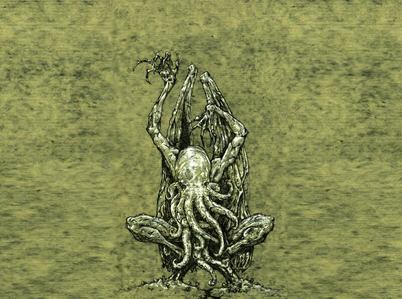 Cthulhu-like creature illustration