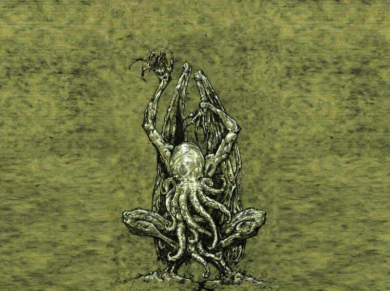 Cthulhu-like creature illustration