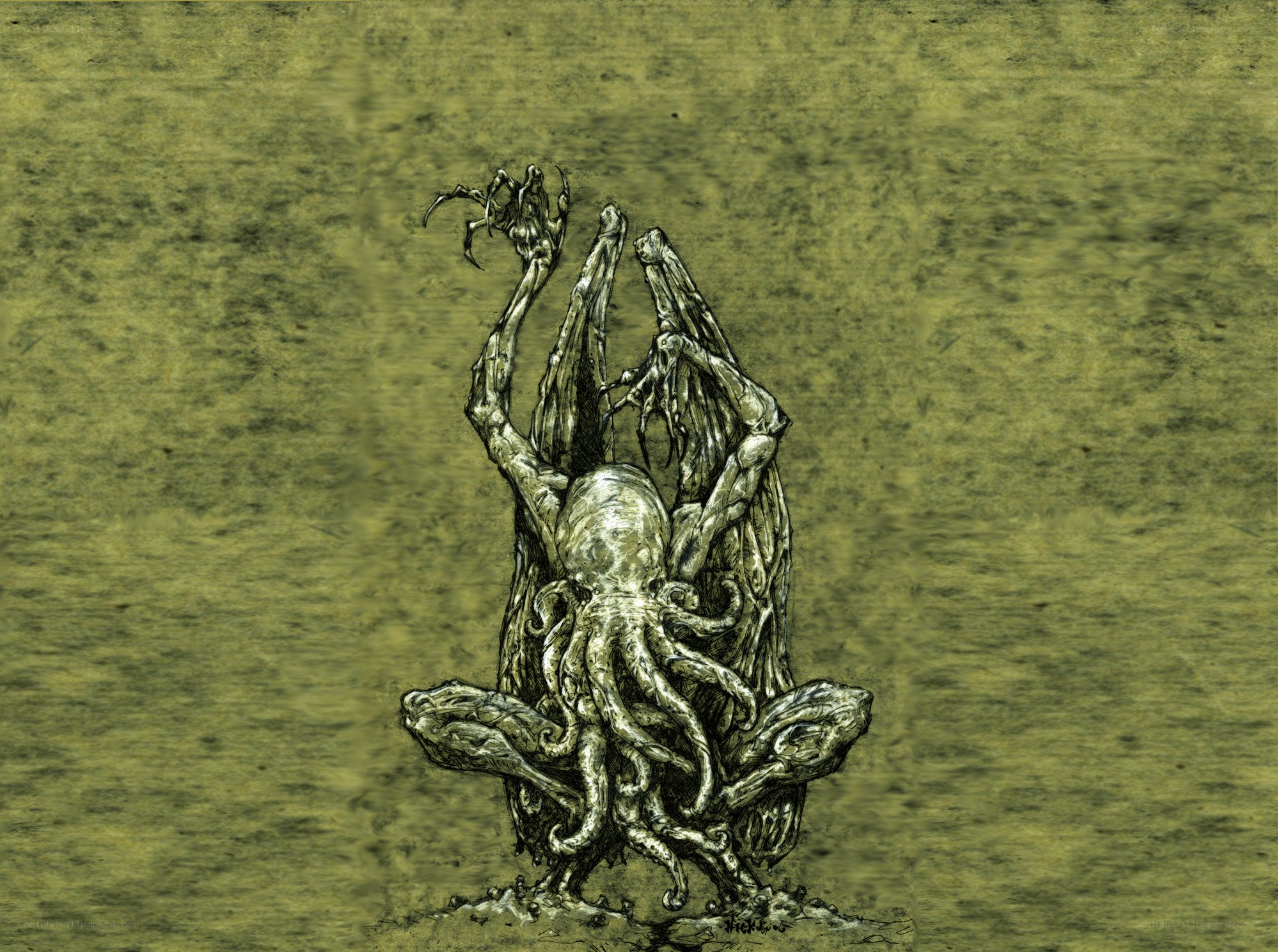 Cthulhu-like creature illustration