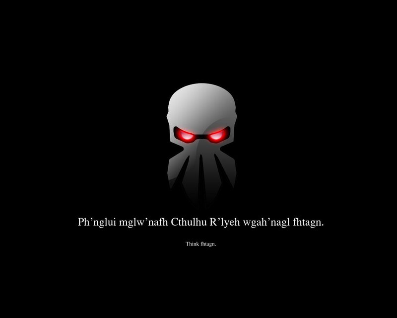 Cthulhu logo with quote