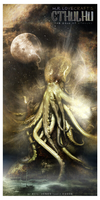 Cthulhu rising from the sea