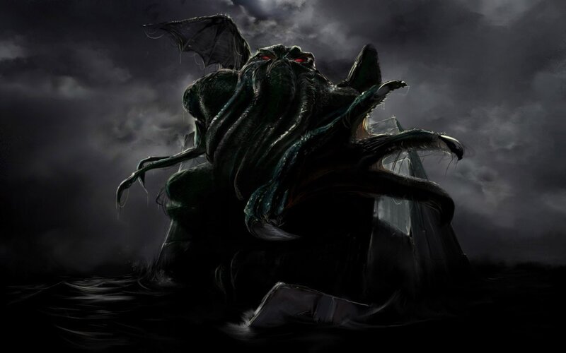 Cthulhu rising from the sea